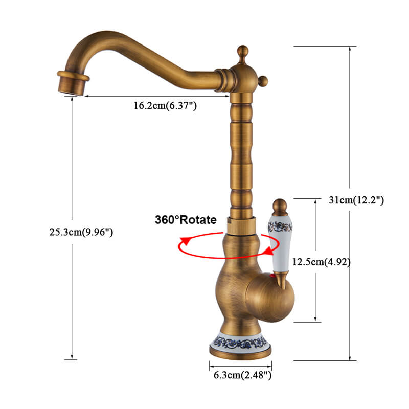 Rustic Antique Brass Faucet